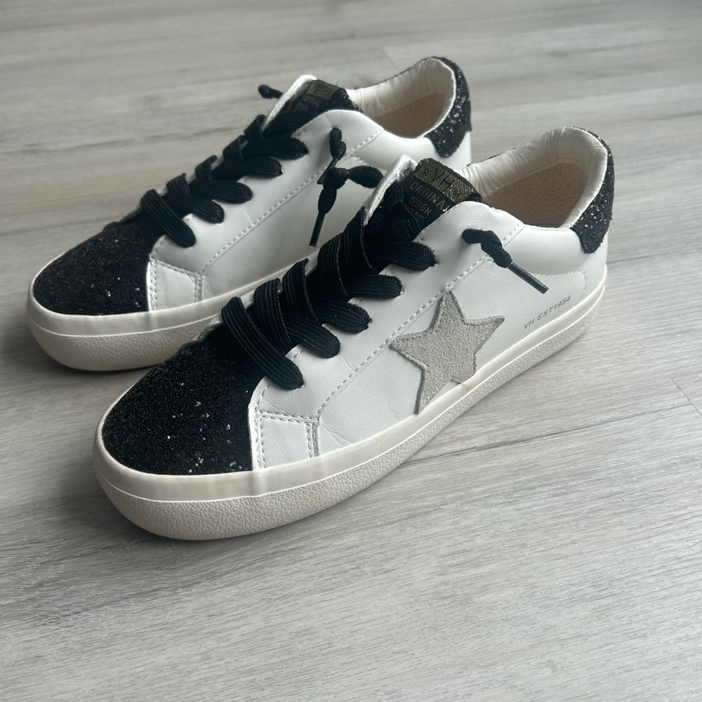 Vintage Havana Lucy Black/White Glitter Sneakers